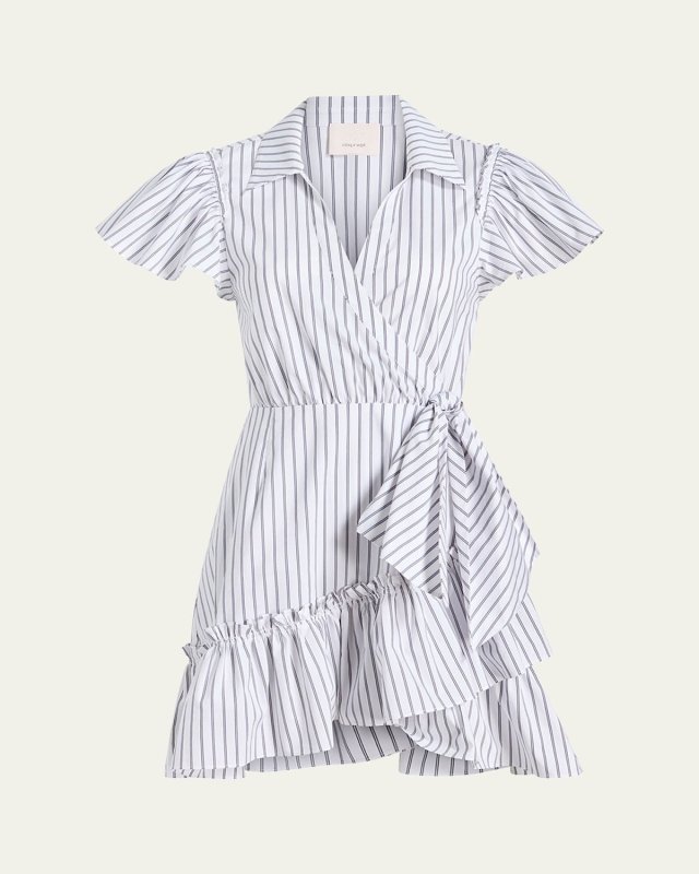 Lila Stripe Wrap Dress